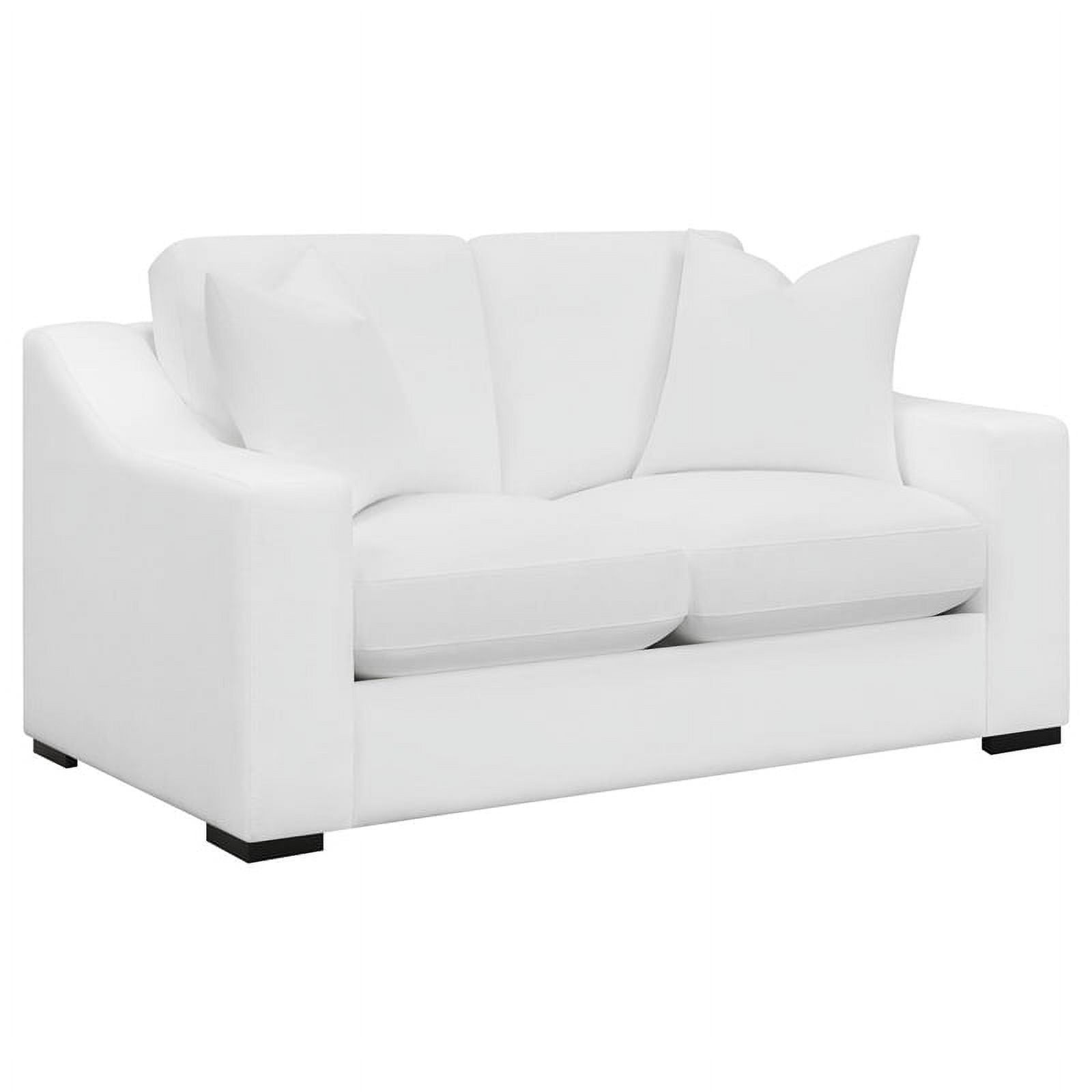 2-piece White Fabric Upholstered Living Room Set E74376