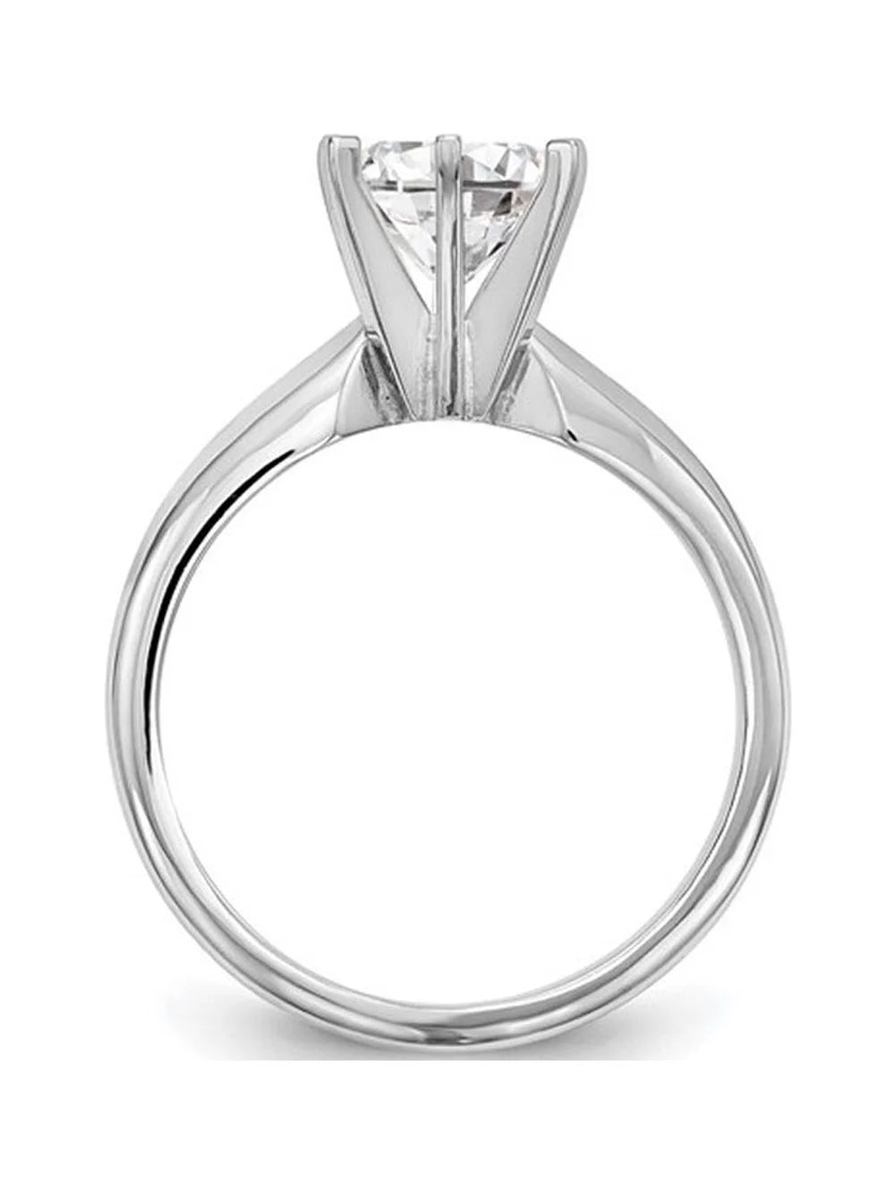 14K White Gold Lab-Grown Diamond Solitaire Engagement Ring Y12478