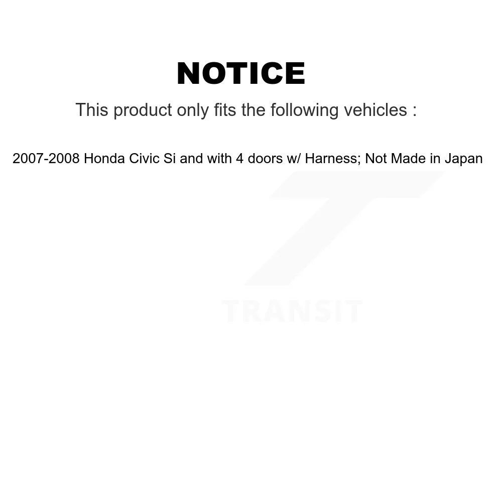 Front Wheel Bearing And ABS Sensor Kit For 2007-2008 Honda Civic Si with 4 doors w Harness X70119