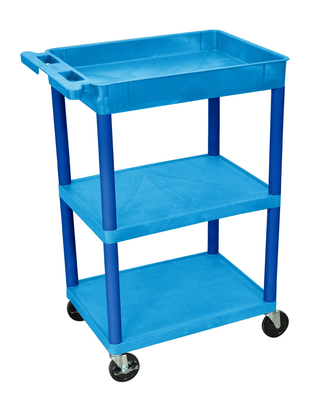 Blue Tub Top and Flat Shelf Cart W62149