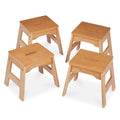 Natural Wooden Stools - Set of 4 Z38515