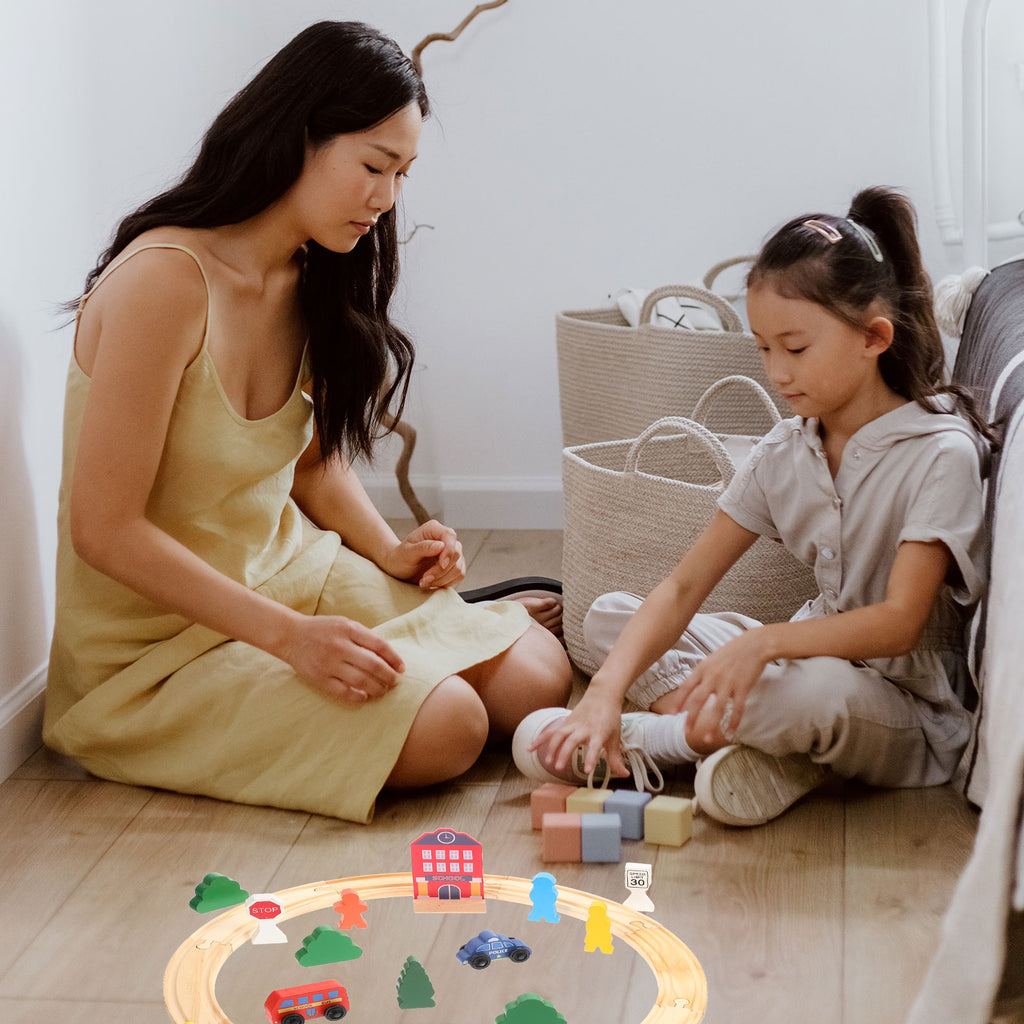 Wooden Toy Train with Small Cars for Toddler B269