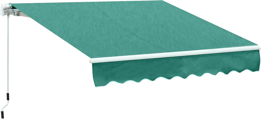 10' x 8' Manual Retractable Awning with UV Protection, Red K208435