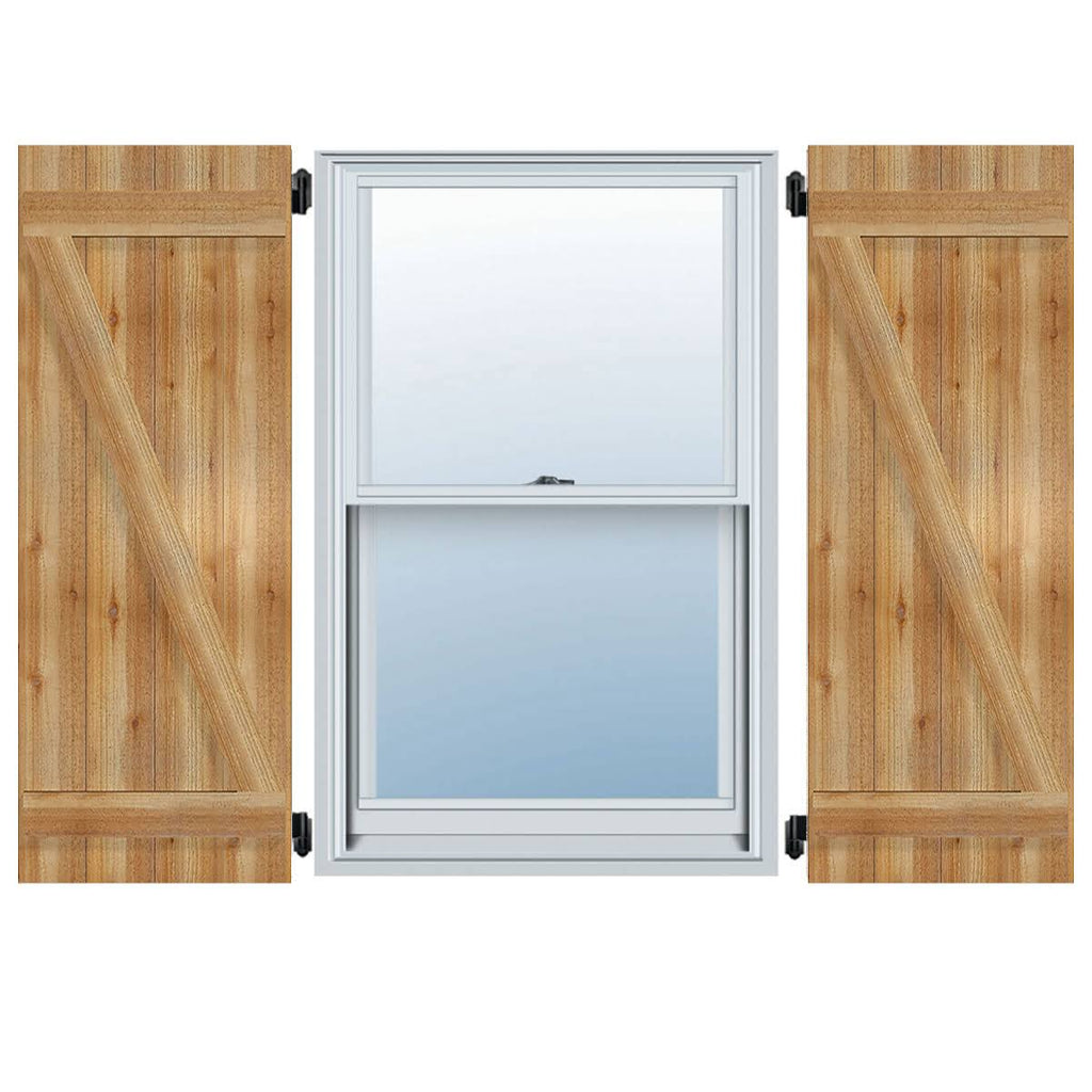 Rough Sawn Western Red Cedar Board-n-Batten Shutters Y62752