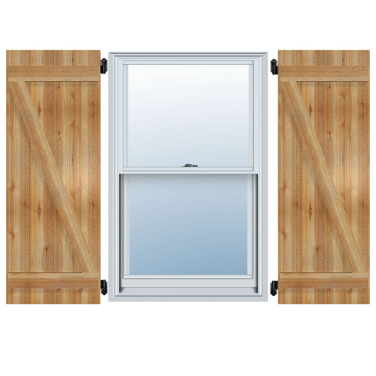 Rough Sawn Western Red Cedar Board-n-Batten Shutters Y62752