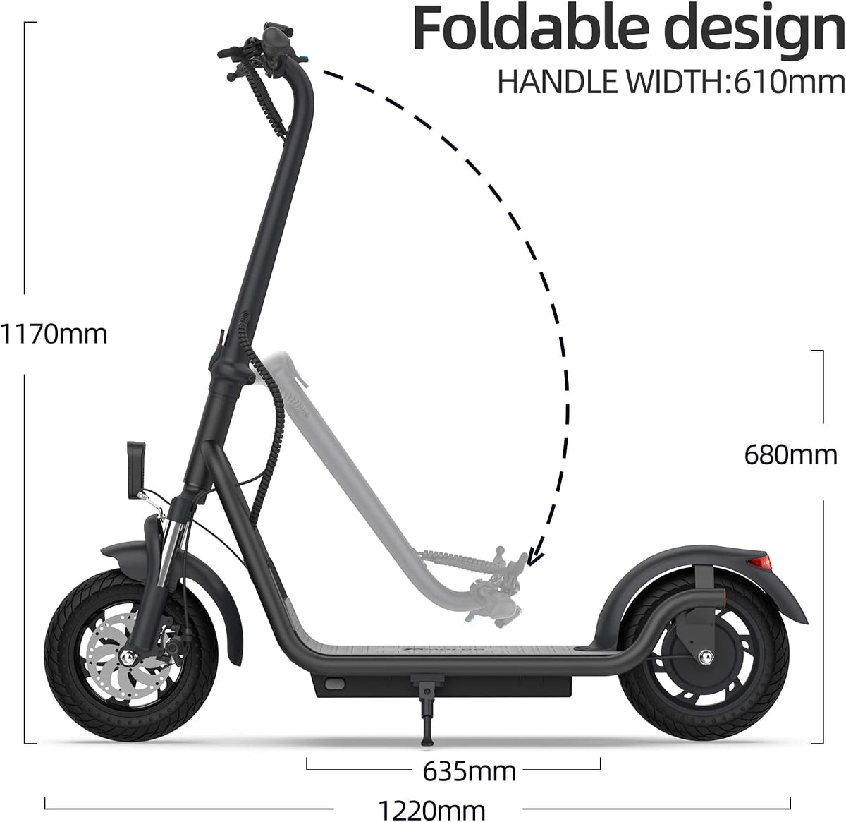 12-inch Pneumatic Tire Foldable All-Terrain Electric Scooter U1181