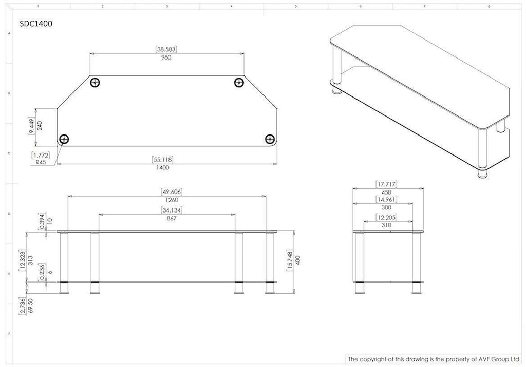 TV Stand with Cable Management P12655
