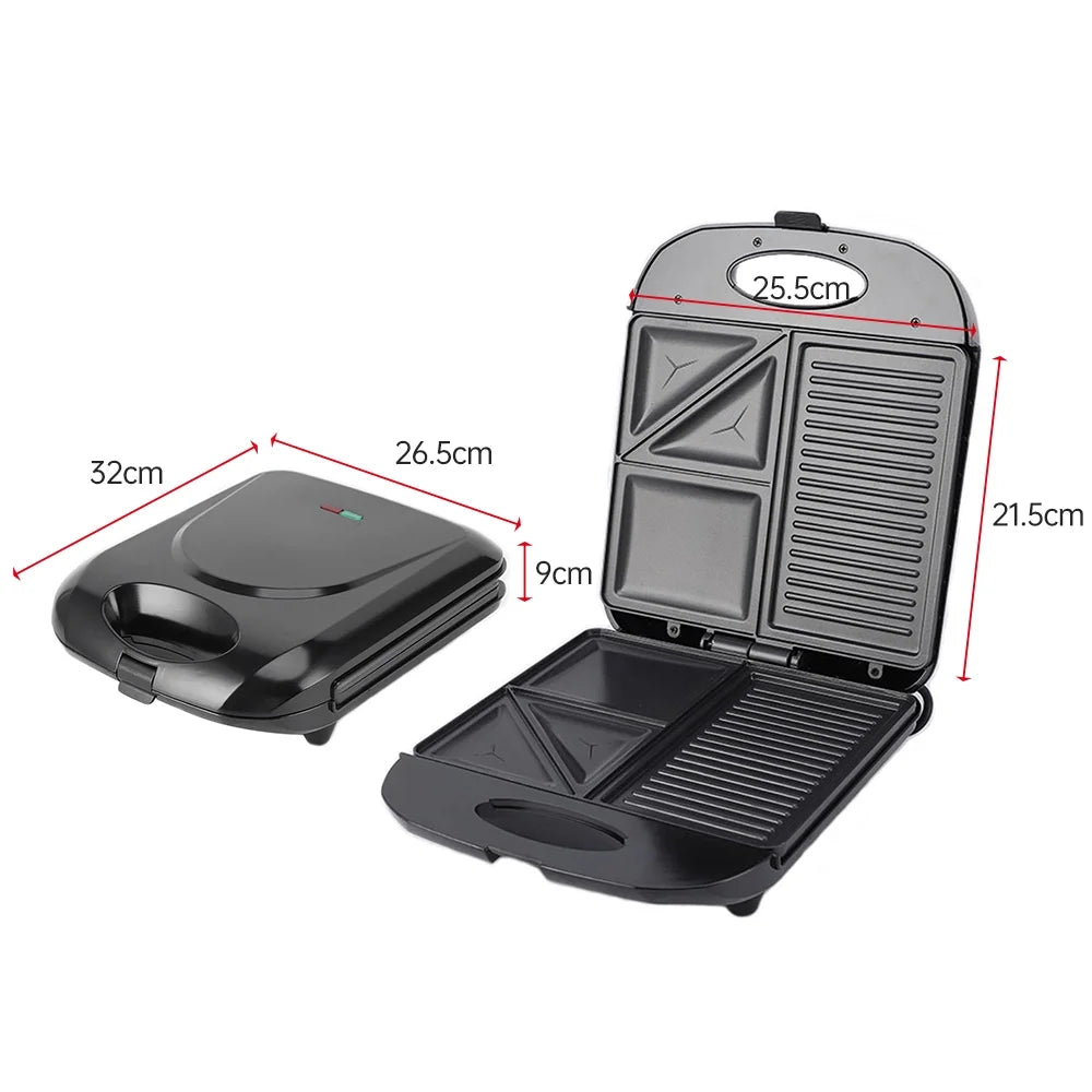 1400W Non-Stick 3in1 Electric Grill Waffle Maker L1344
