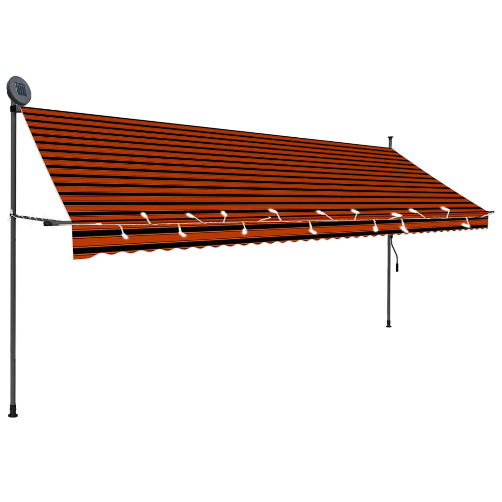 Manual Retractable Awning with Orange and Brown T842