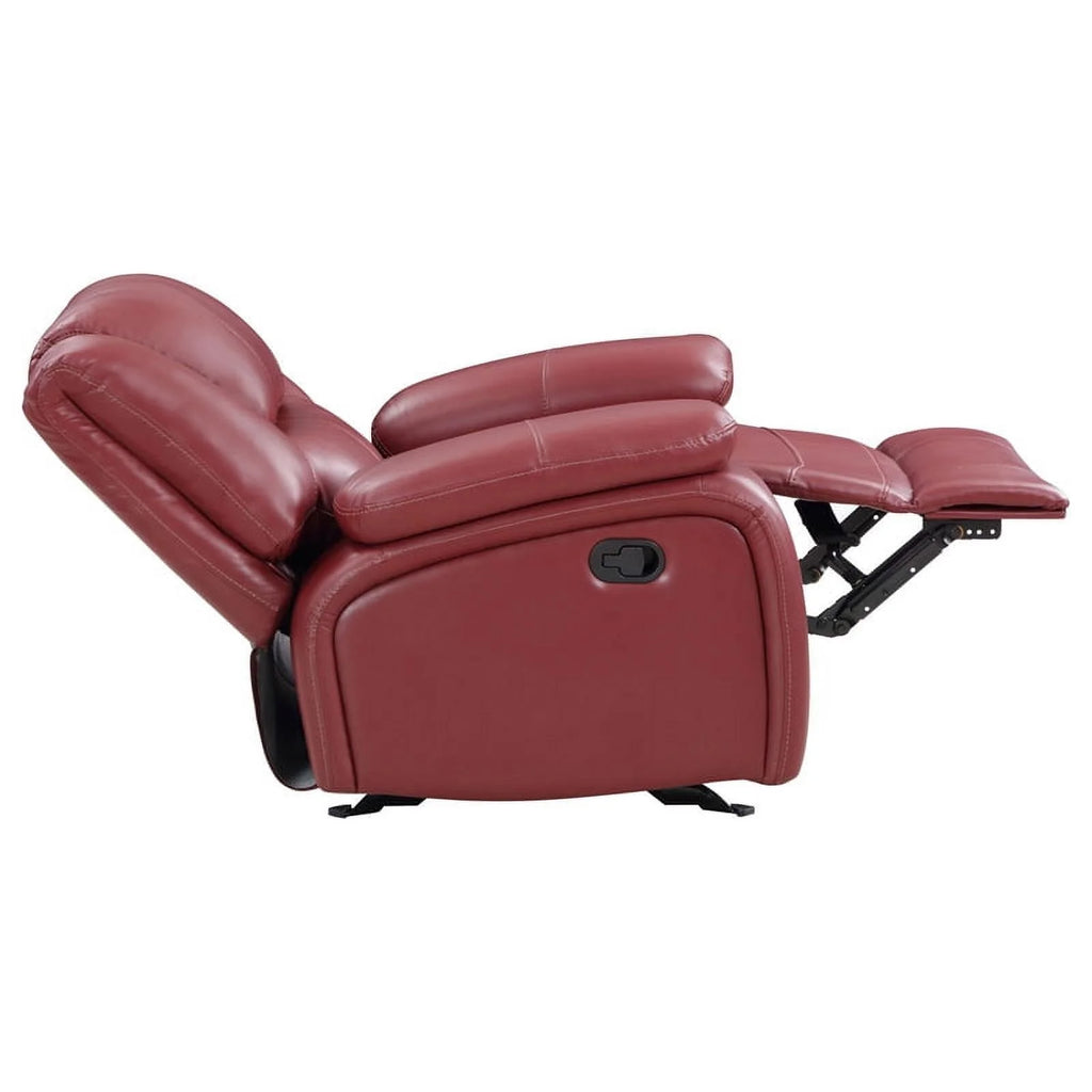 Red Faux Leather Glider Recliner E827273