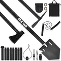 59.8 Inch High Carbon Steel Survival Shovel Axe Kit with Pickaxe Chainsaw Q6170