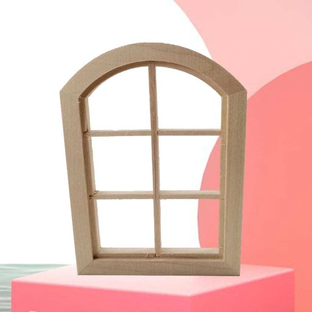 Unpainted 6 Panel Window Doll House Miniature D58418