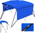 3/4 Bow Bimini Top Cover with Sidewalls Sun Shade Boat Canopy with 2 Quick Release Deck Mounts + 4 Straps + Storage Boot, All Stainless Steel Mounting Hardware Y483