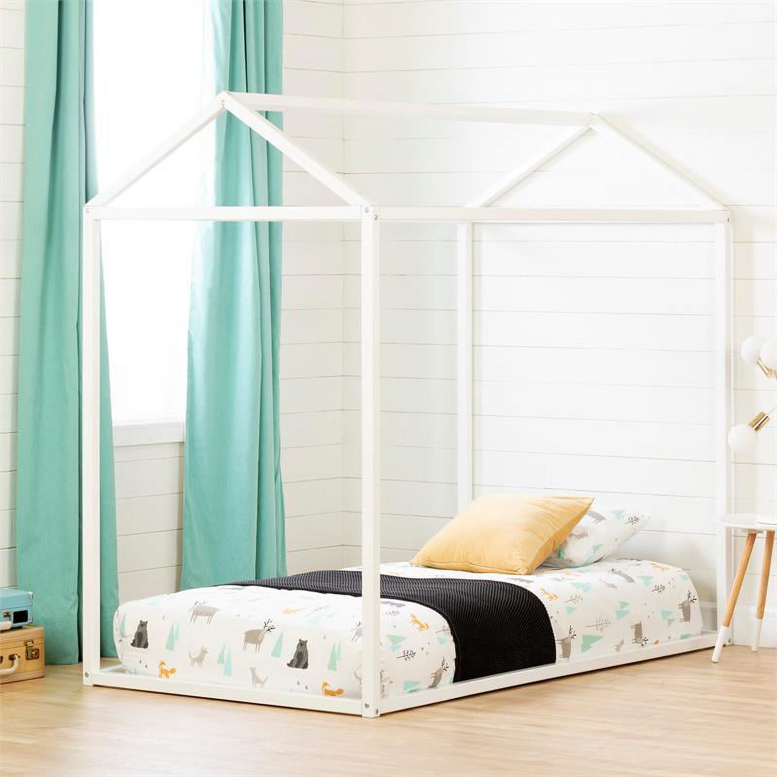 2-Piece Set with White House Bed and Play Tent with Chalkboard D8831