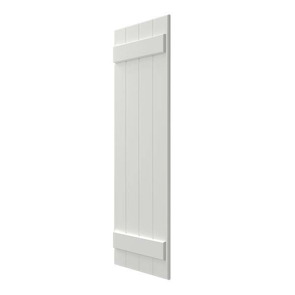 White Composite Board-n-Batten Shutters, Per Pair B351