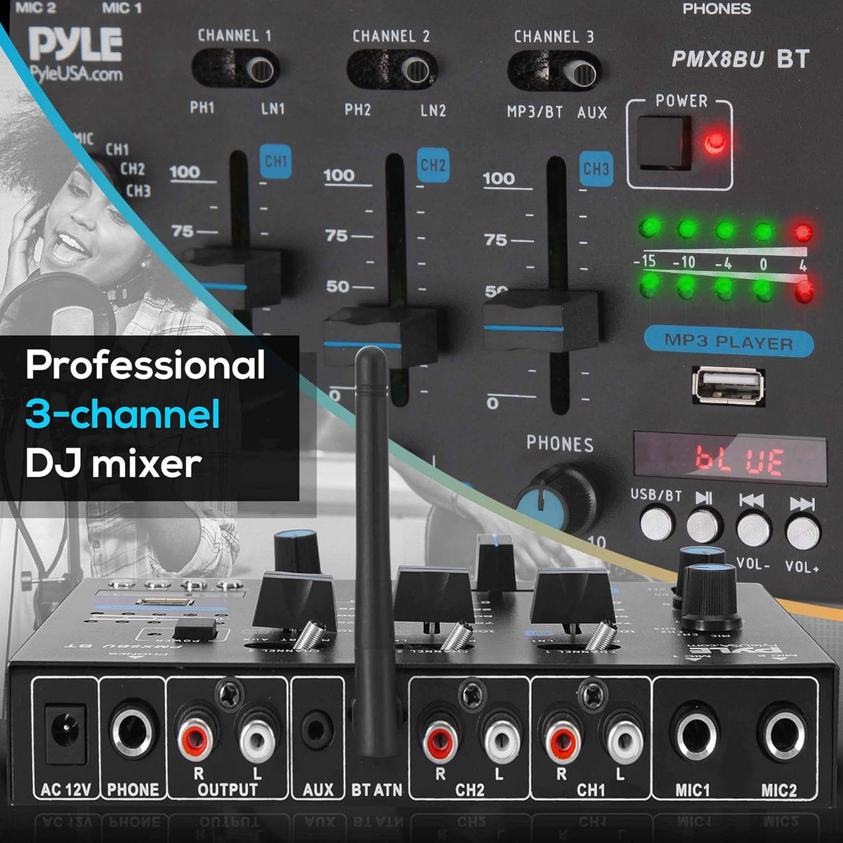 3 Channel Bluetooth DJ Controller Sound Mixer Z274087