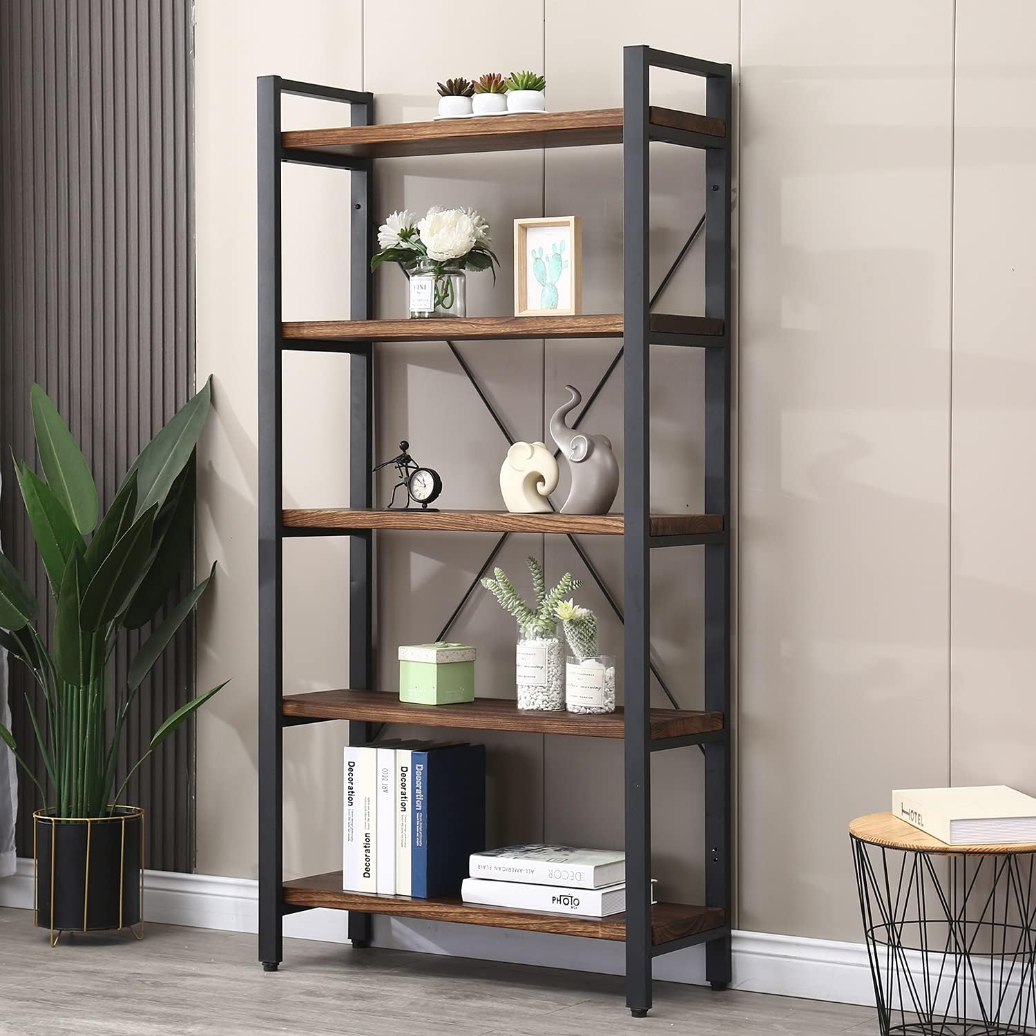 5 Tier Solid Wood Bookshelf G895141