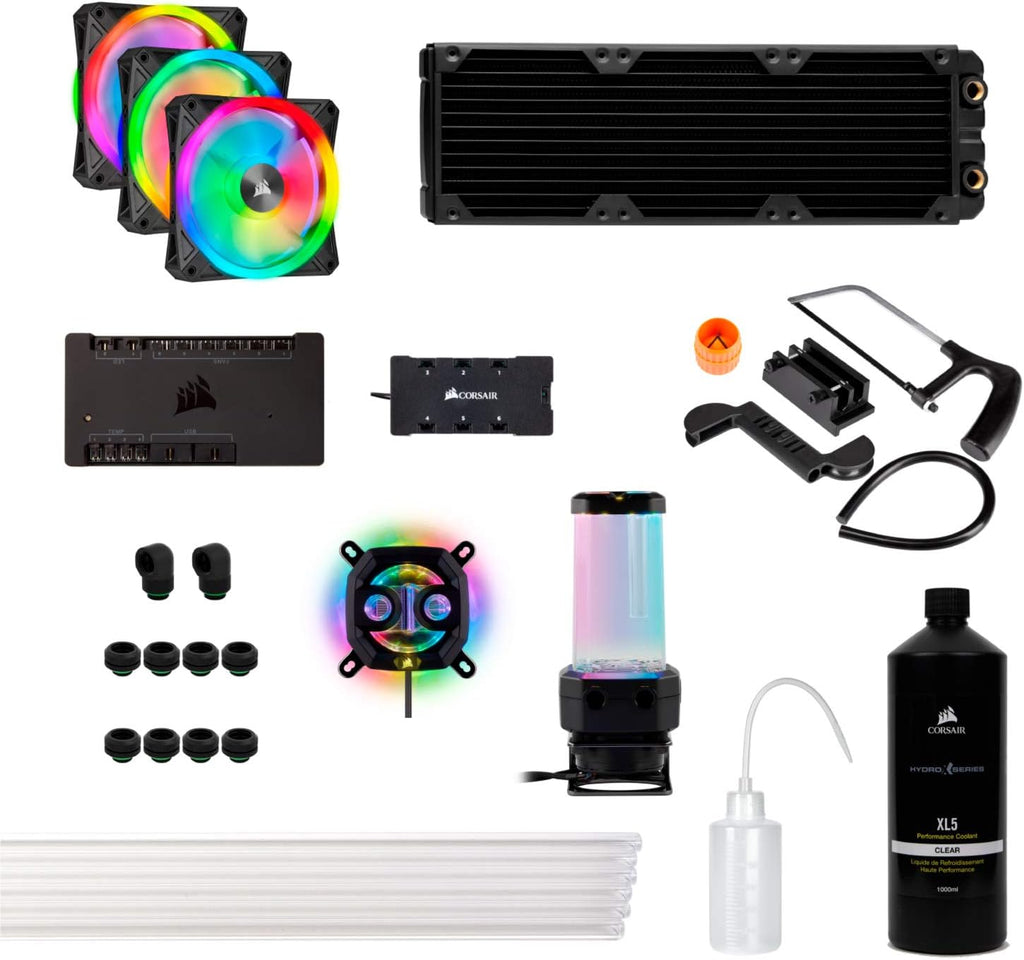 Hardline Water Cooling Kit with XC7 CPU Water Block, XR5 360mm Radiator, XD5 Pump Res and QL120 RGB Fans A120