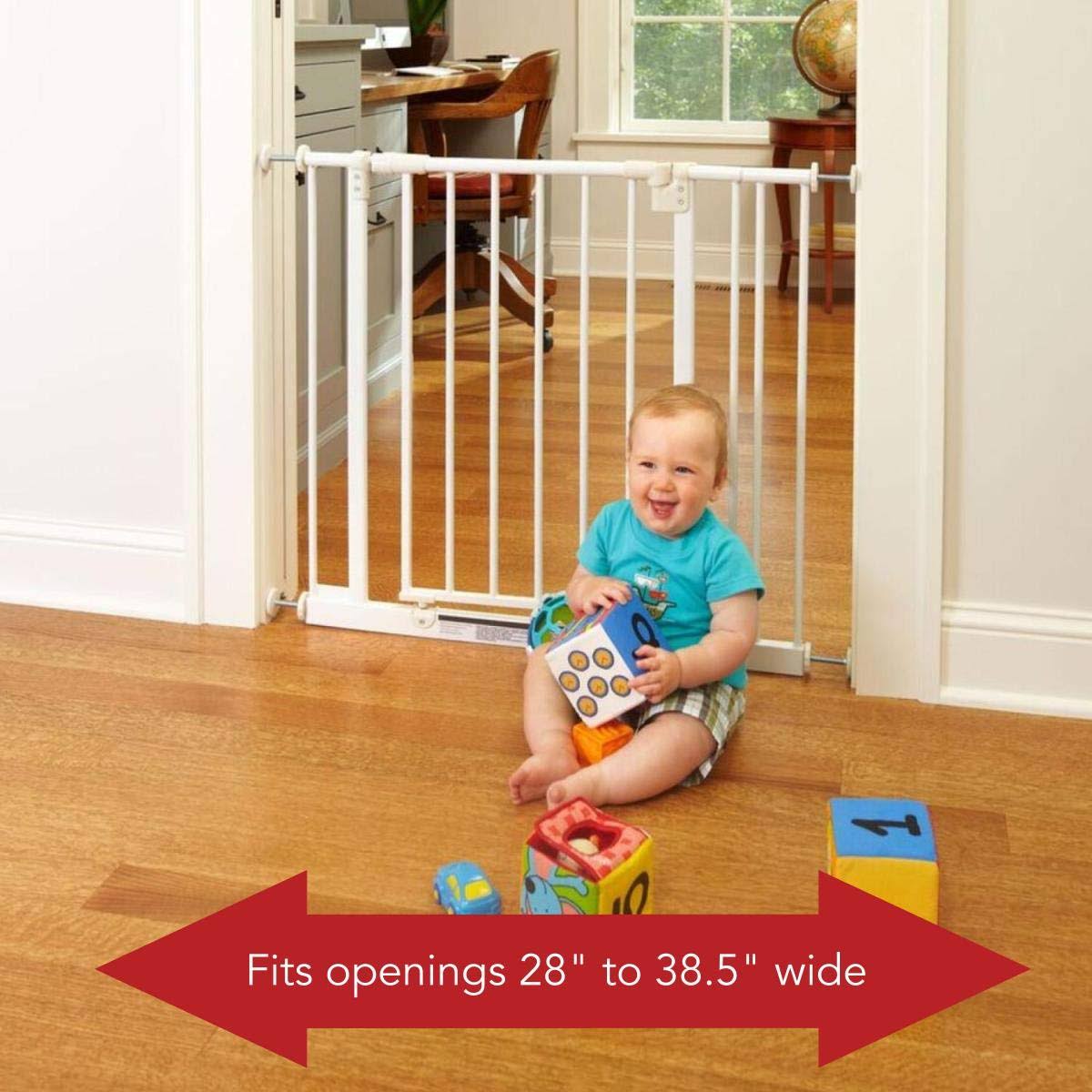 Easy-Close 28-38.5x22 Child or Pet Safety Gate + 10.5x22 Gate Extension D686085