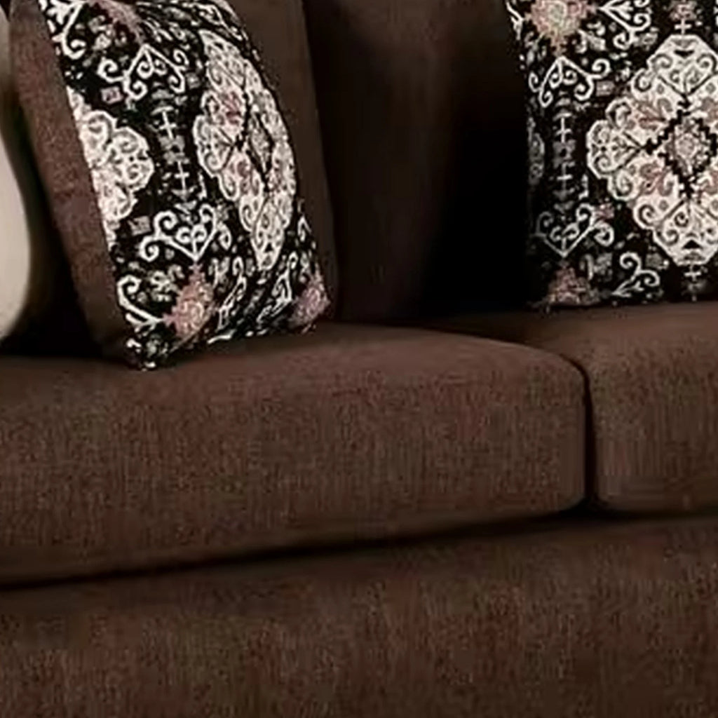 Brown Linen Modern Sofa G6701