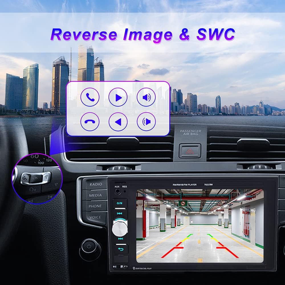 6.2" HD Touch Screen Double Din Car Stereo with Bluetooth U721027