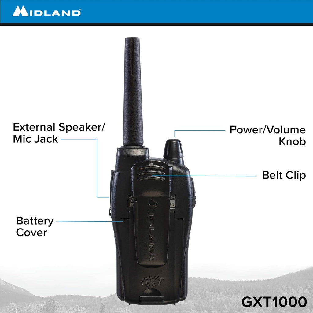 50 Channel GMRS Two-Way Radio Walkie Talkie Black/Silver Pack of 6 T594013