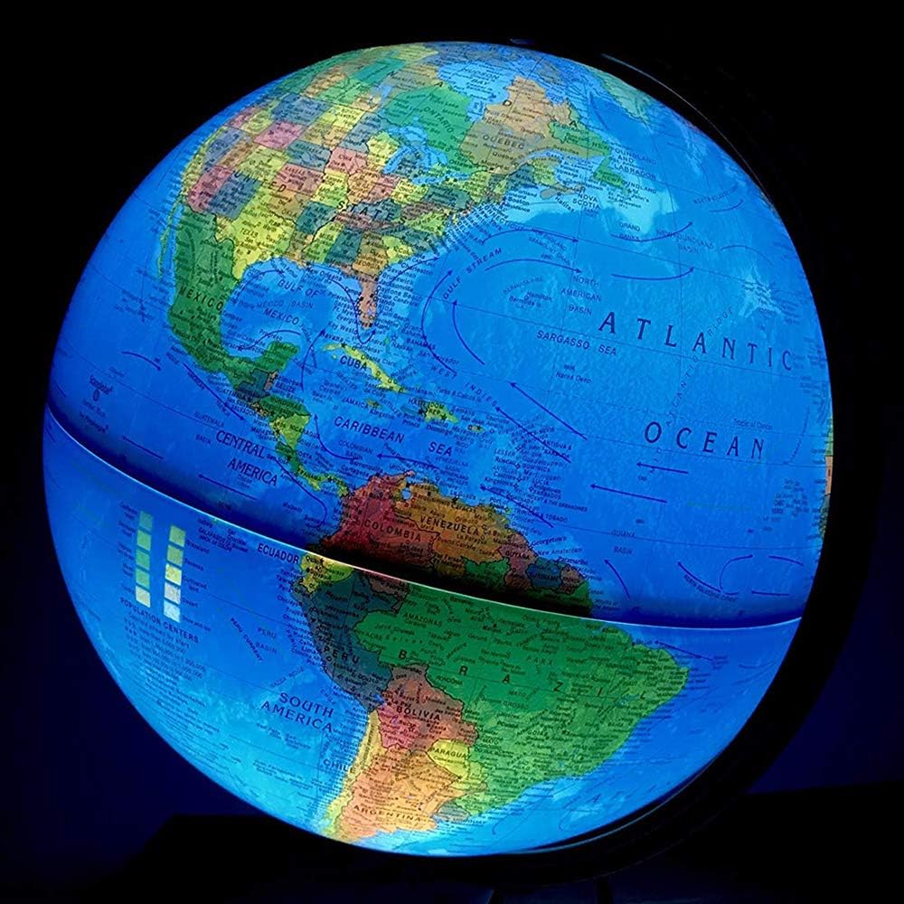 12 inch Illuminated Topographical Political Globe L79150