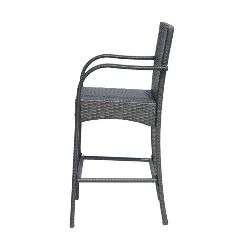 Gray Wicker Barstool Chair (Set of 2) O5204