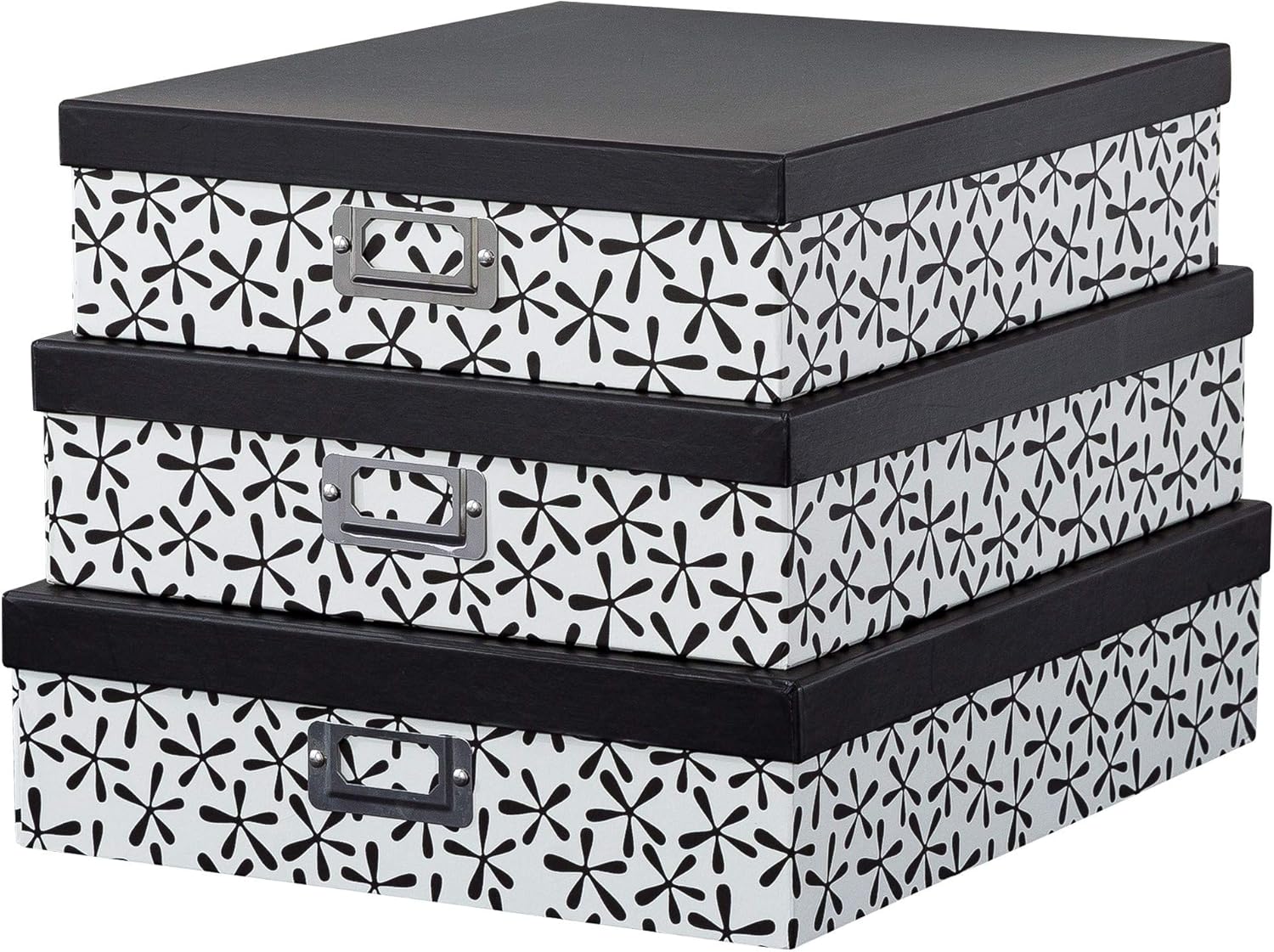 Decorative Storage Cardboard Boxes with Lids, Set of 3 Y786575