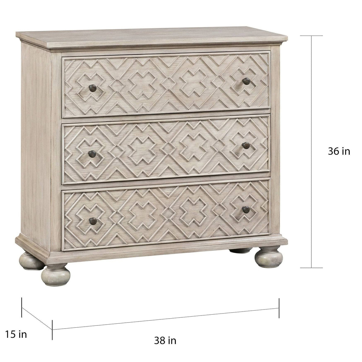 3 Drawer Fretwork Pattern Chest X3935