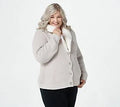 Slvr/Perl/Solid Shearling Cardi A542