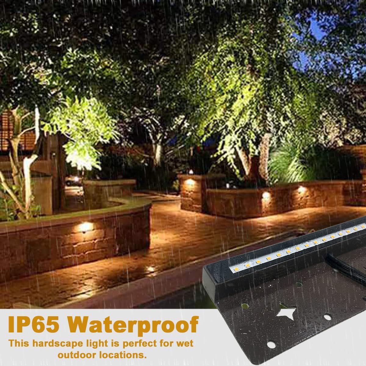 8-Pack 7 Inch 4W LED Hardscape Paver Light, IP65 Waterproof, Soft White 2700K Z3217