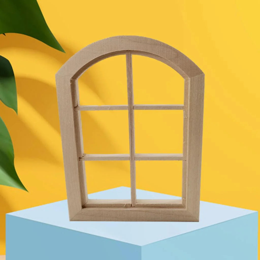 Unpainted 6 Panel Window Doll House Miniature D58418
