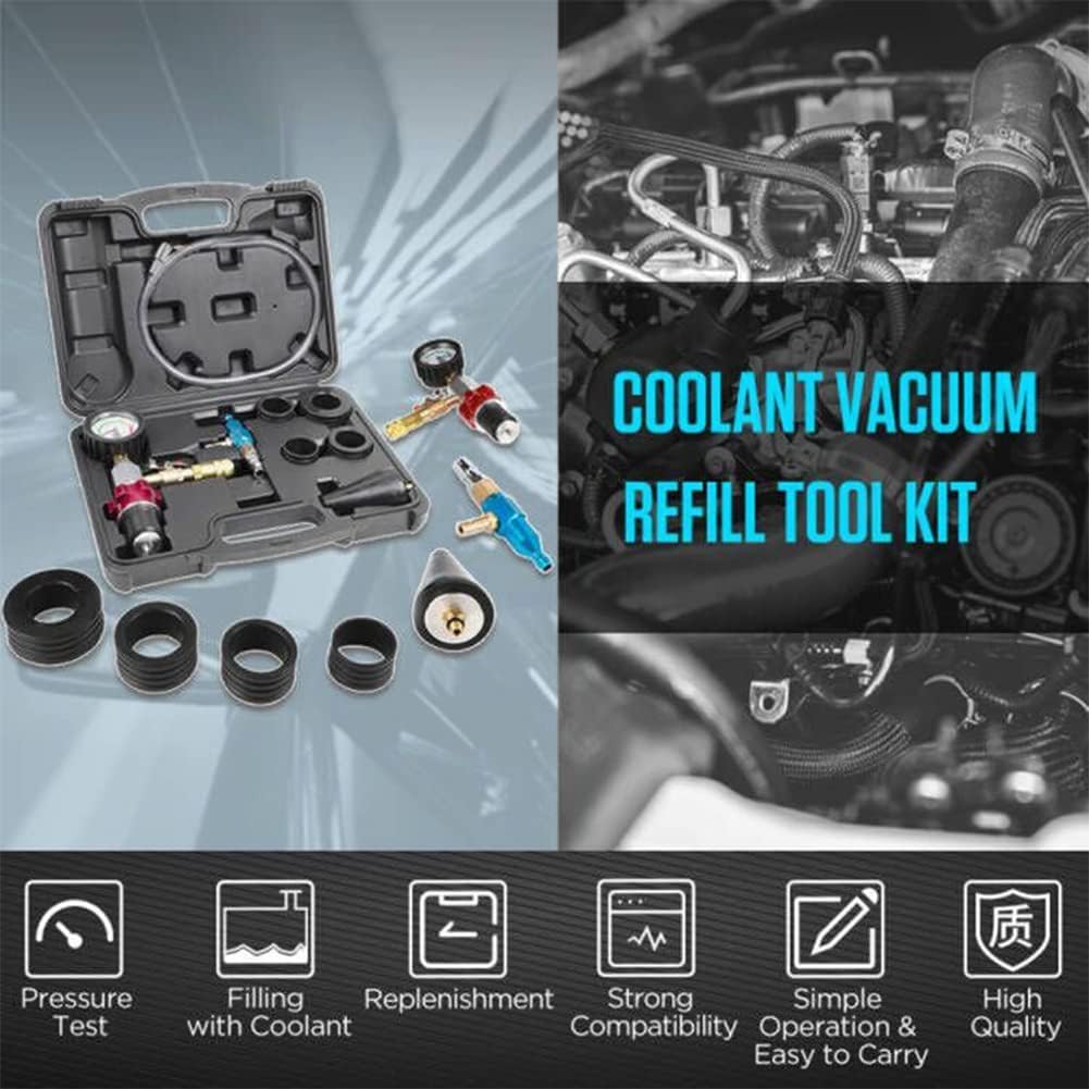 Coolant Vacuum Refill Tool Kit with 4 Rubber Sleeves & 1 Universal Adapter Cone Plug, Pack of 2 J6739