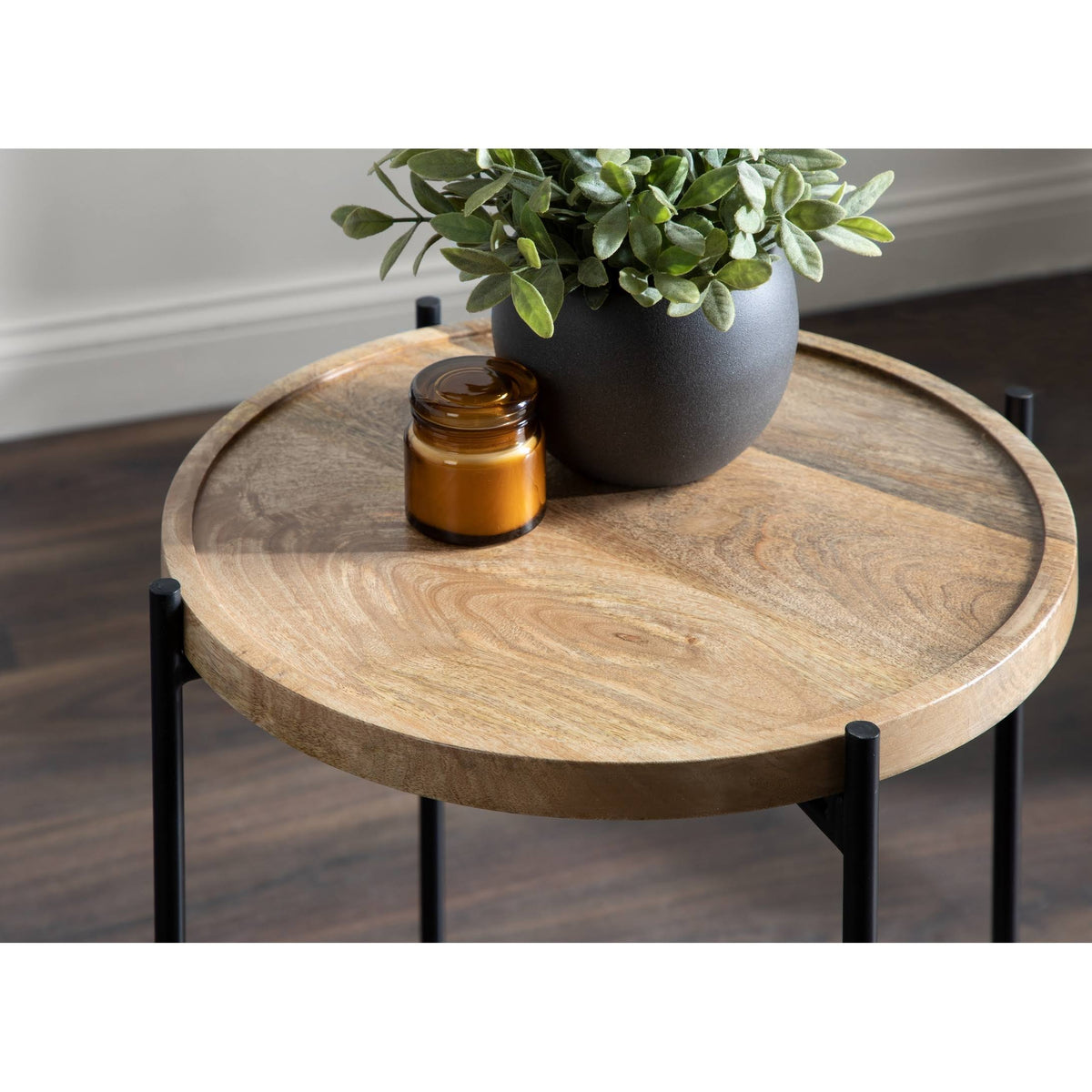 Natural Rustic and Black Side Table C975458