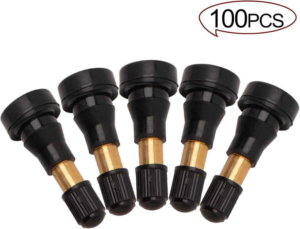 High Pressure Brass Rubber Snap-in Tire Valve Stem (100 Pack) G426986