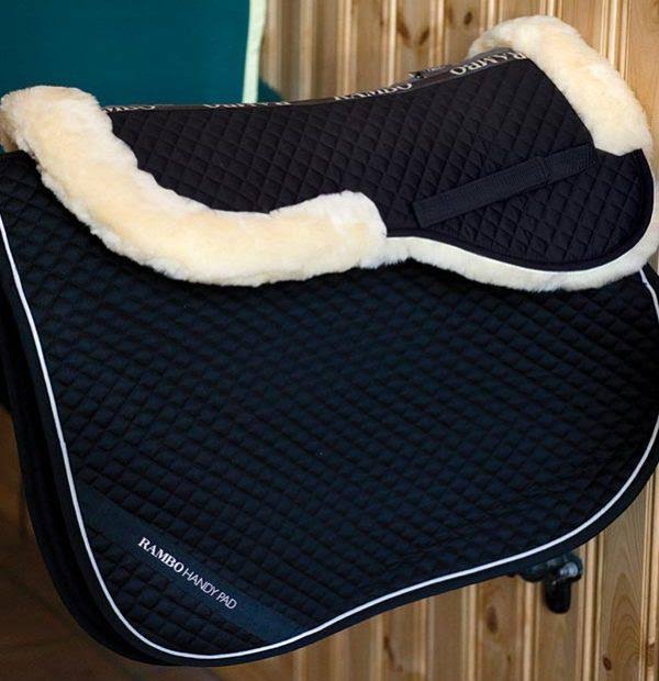 Black Sheepskin Half Pad Horse N64753