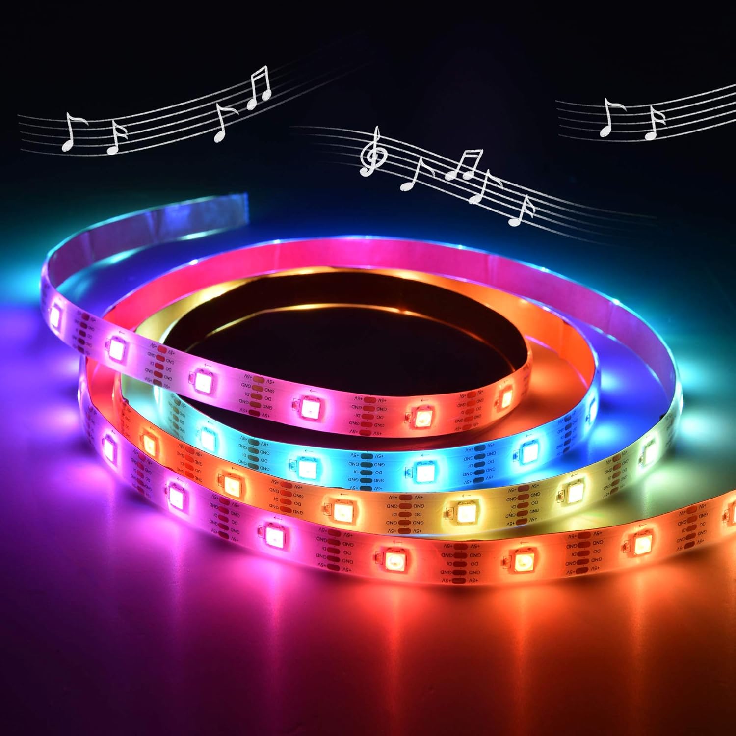 6.6 Ft WIFI Smart LED Strip Light Kit 5050 RGB Color Changing Pack of 2 O19109