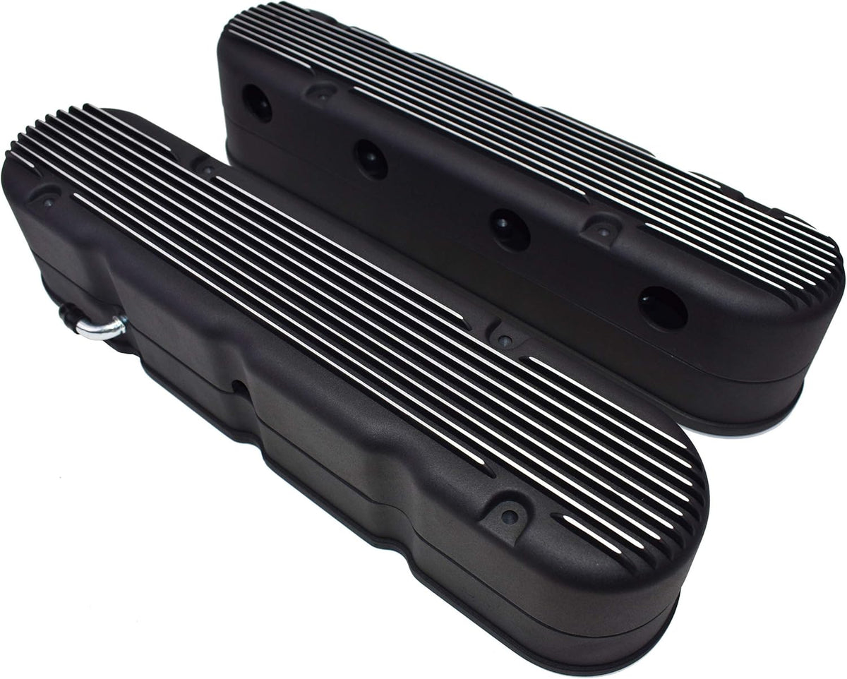Polished Finned Cast Aluminum Valve Covers with Coil Mounts I80200