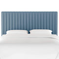 Light Blue Velvet Twin Headboard J741
