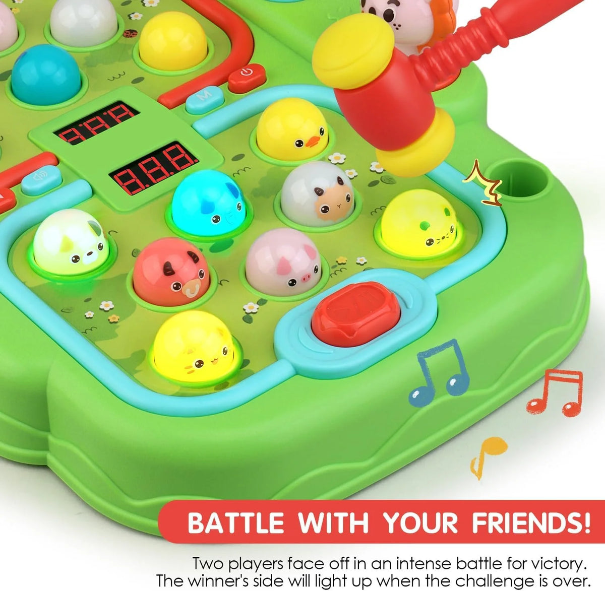 Green Whack A Mole Game with 2 Hammers G721947