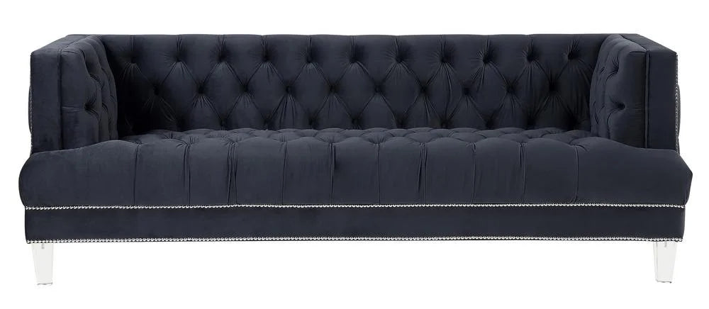 Black Velvet Sofa and Loveseat G796