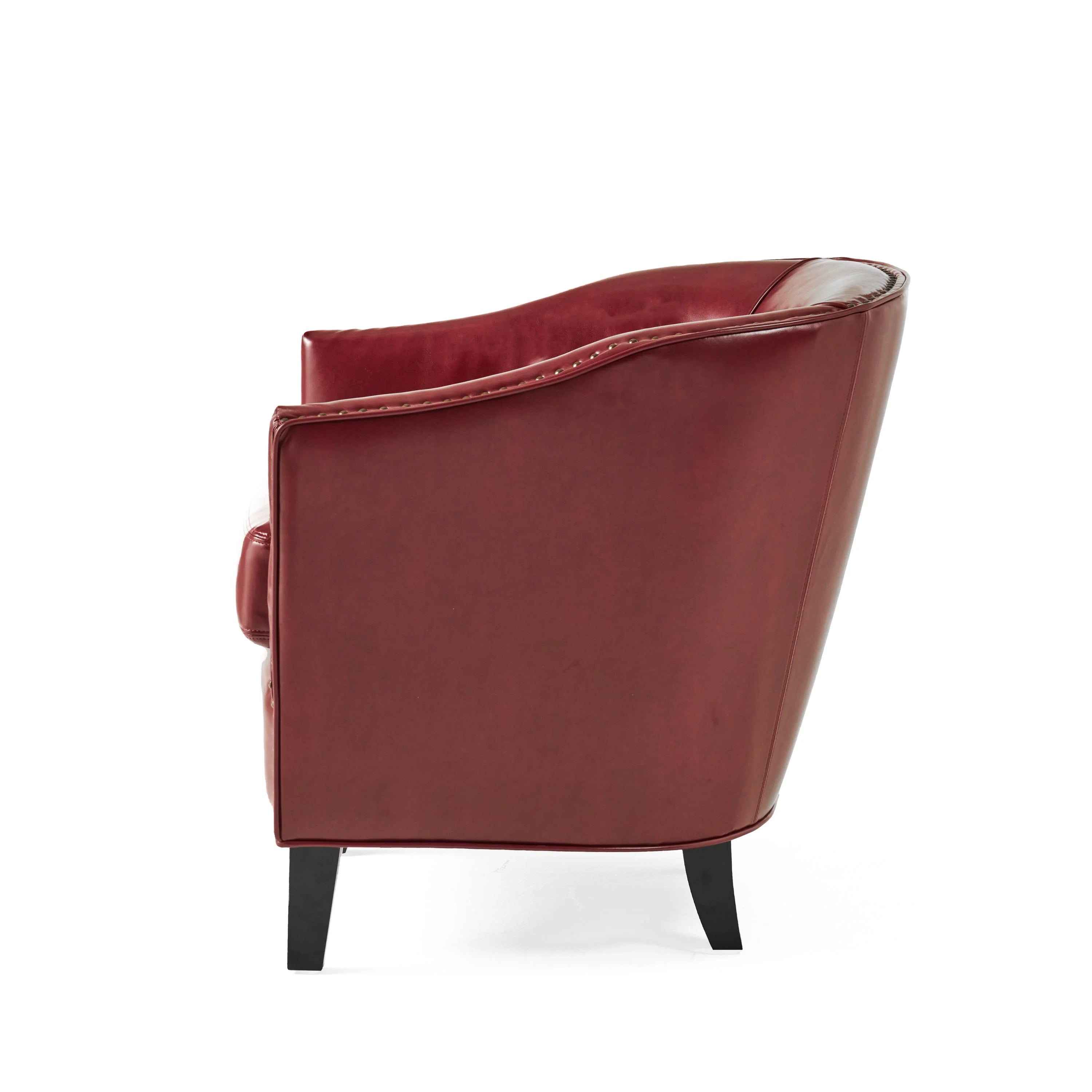 Red Bonded Leather Club Chair C252508