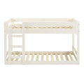 White Solid Wood Twin Over Twin Bunk Bed M359