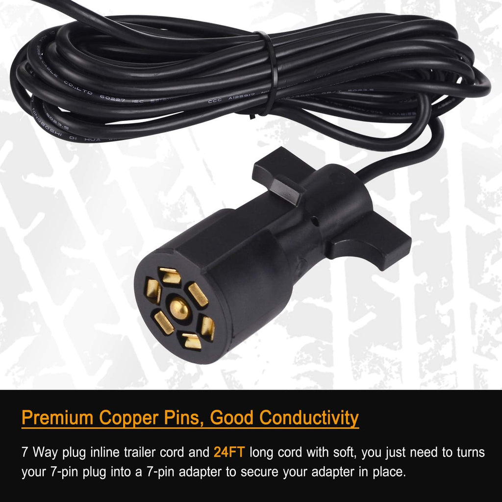 Magnetic LED Trailer Towing Light Kit, 24ft Cable with 7 pin plug, IP68 Waterproof, Pack of 2 B79645