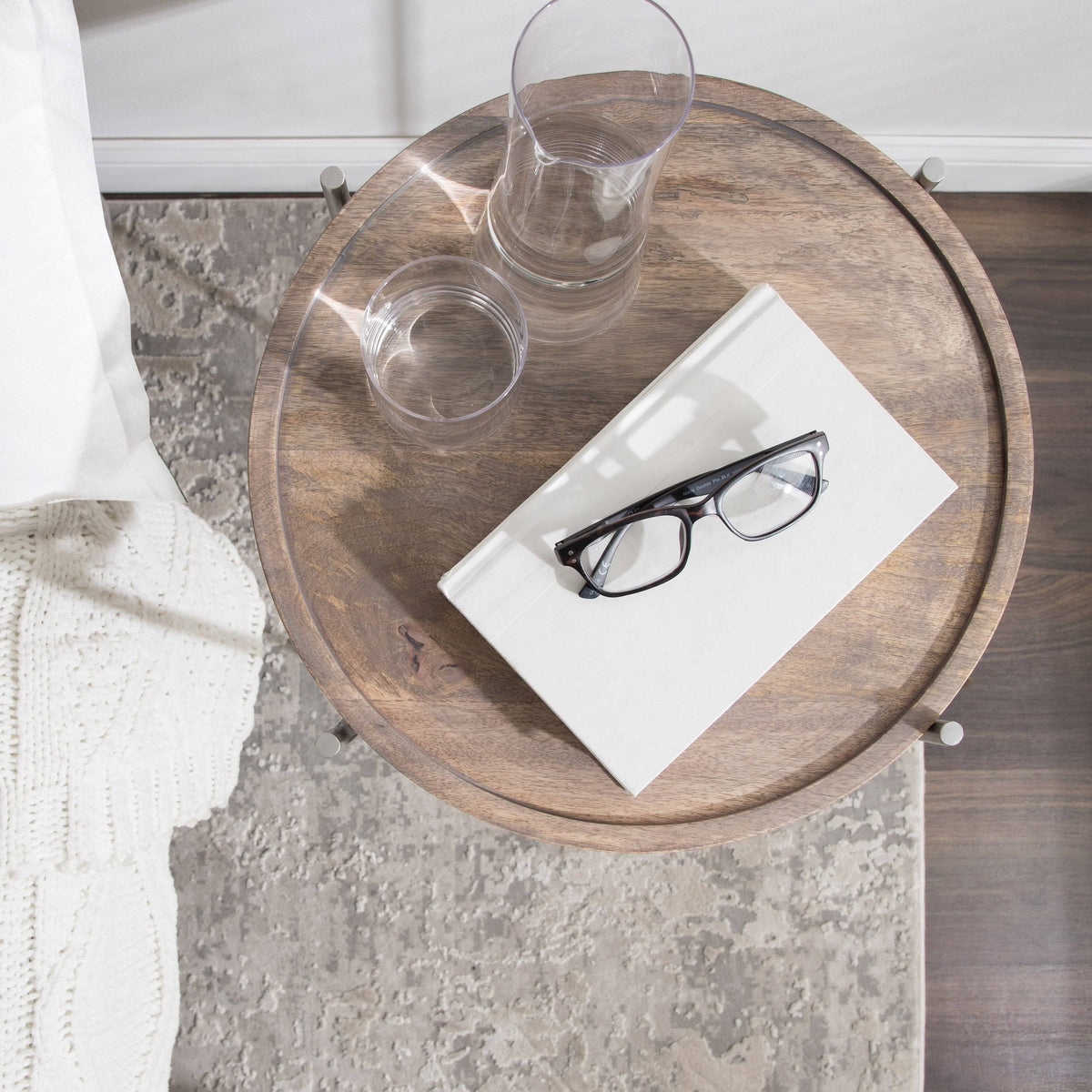 Natural Rustic and Black Side Table C975458