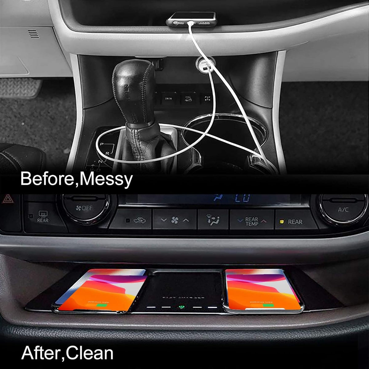 Wireless Charger for Toyota Highlander 2014-2019, Dual Charging, Center Console Charging Pad Pack of 2 C601789