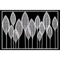 White Metal Veined Leaves Wall Decor W223