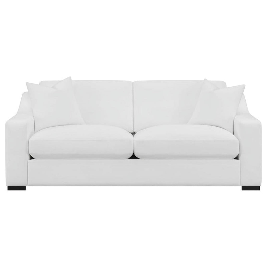 2-piece White Fabric Upholstered Living Room Set E74376