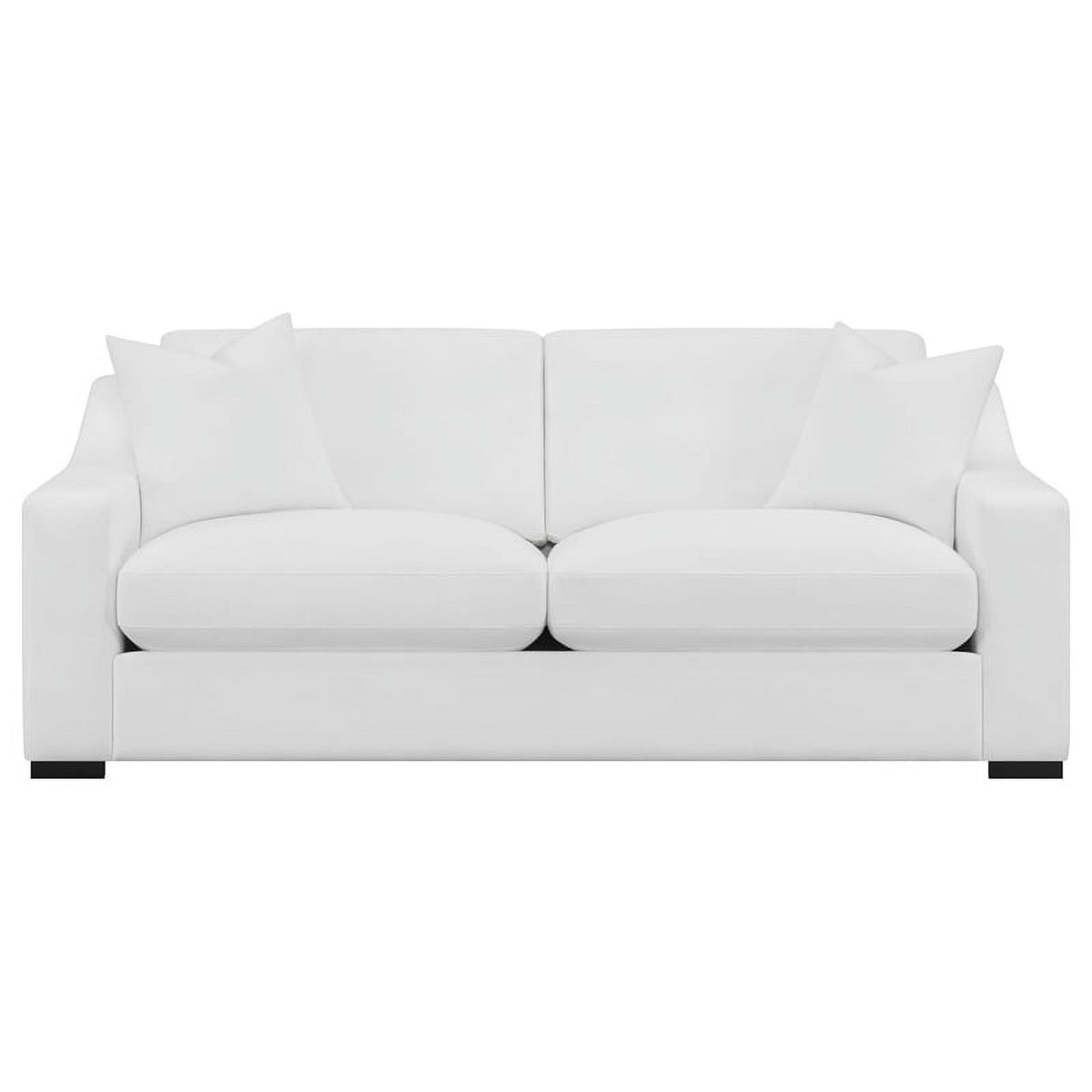 2-piece White Fabric Upholstered Living Room Set E74376